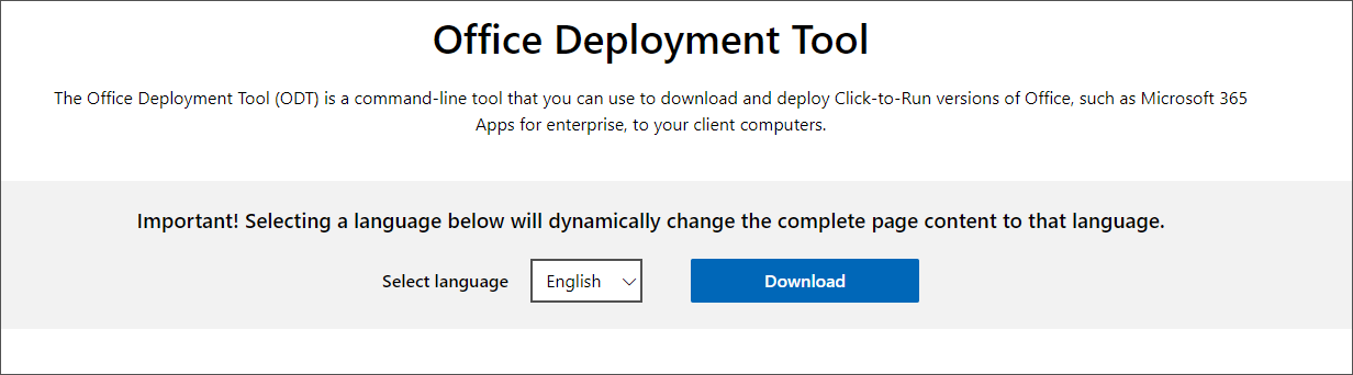 Программа Office Deployment Tool