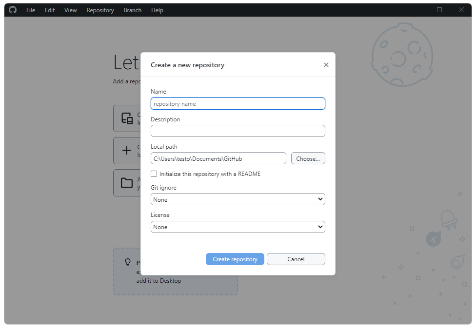 Работа с GitHub Desktop