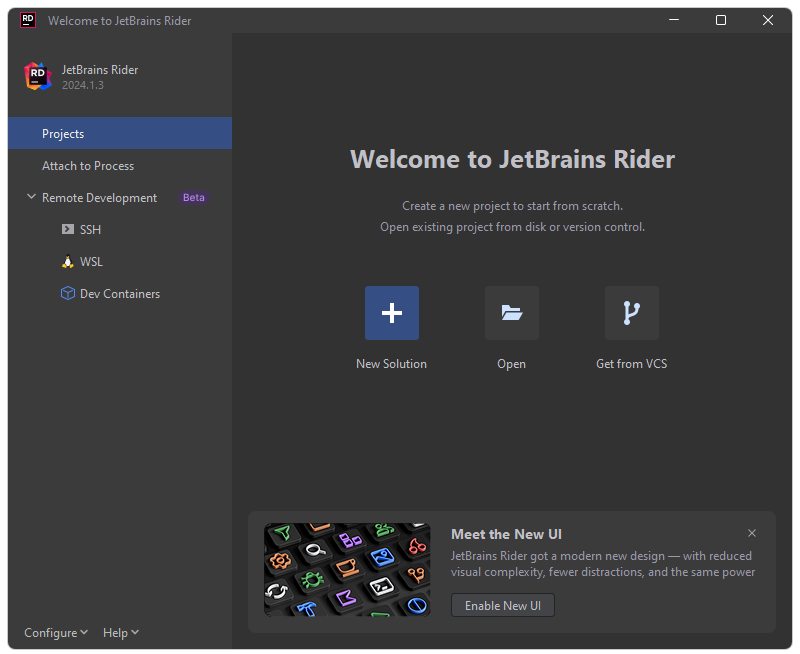 Работа с JetBrains Rider