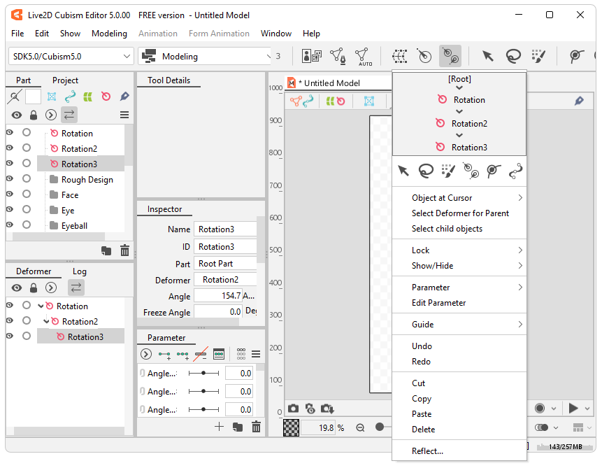 Работа с Live2D Cubism Editor