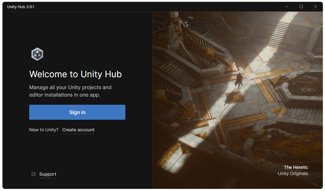 Работа с Unity.UnityHub