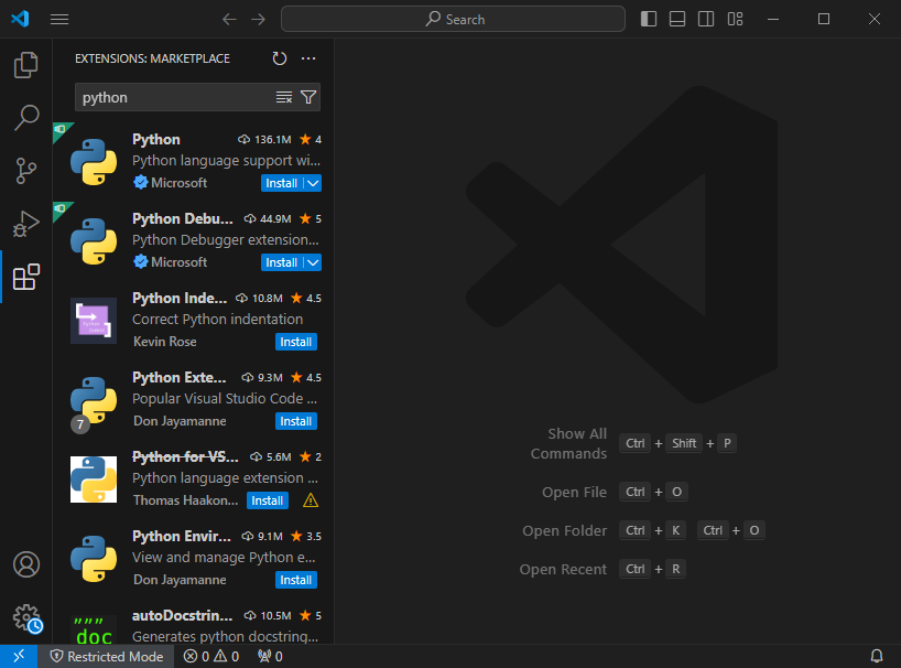 Работа с Visual Studio Code