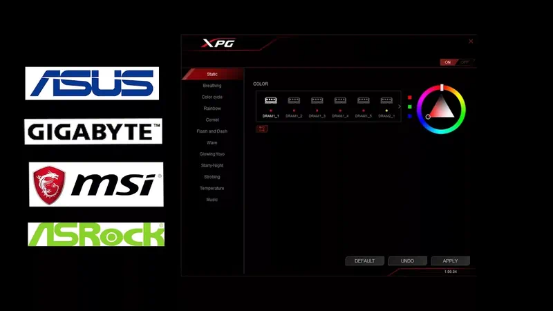 Работа с XPG RGB SYNC