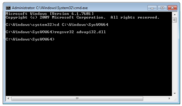 Регистрация DLL в Windows 7