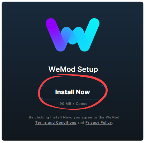 Установка WeMod